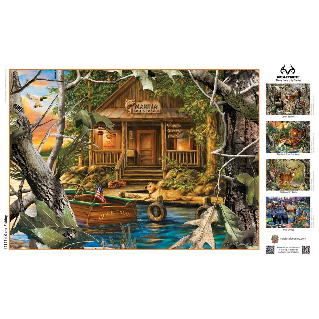 Realtree Gone Fishing 1000 Piece Jigsaw Puzzle 19.25x26.75 Landscape Art Image 4