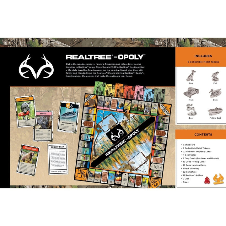 Realtree Opoly Board Game Nature Trivia 6 Metal Tokens 2-6 Players 8+ Image 3