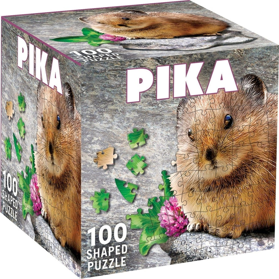 Pika 100 Piece Shaped Jigsaw Puzzle Eco-Friendly Recycled Board Alpine Wildlife Image 1