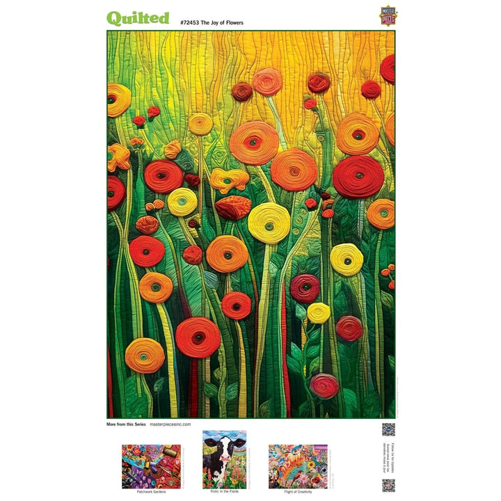 Quilted Puzzle 1000 Pieces Joy of Flowers Colorful Nature Design Puzzle Image 4