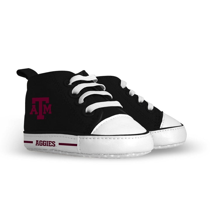 Texas AandM Aggies Baby Shoes Unisex High Top Pre-Walkers Soft Fabric Grippers Image 1