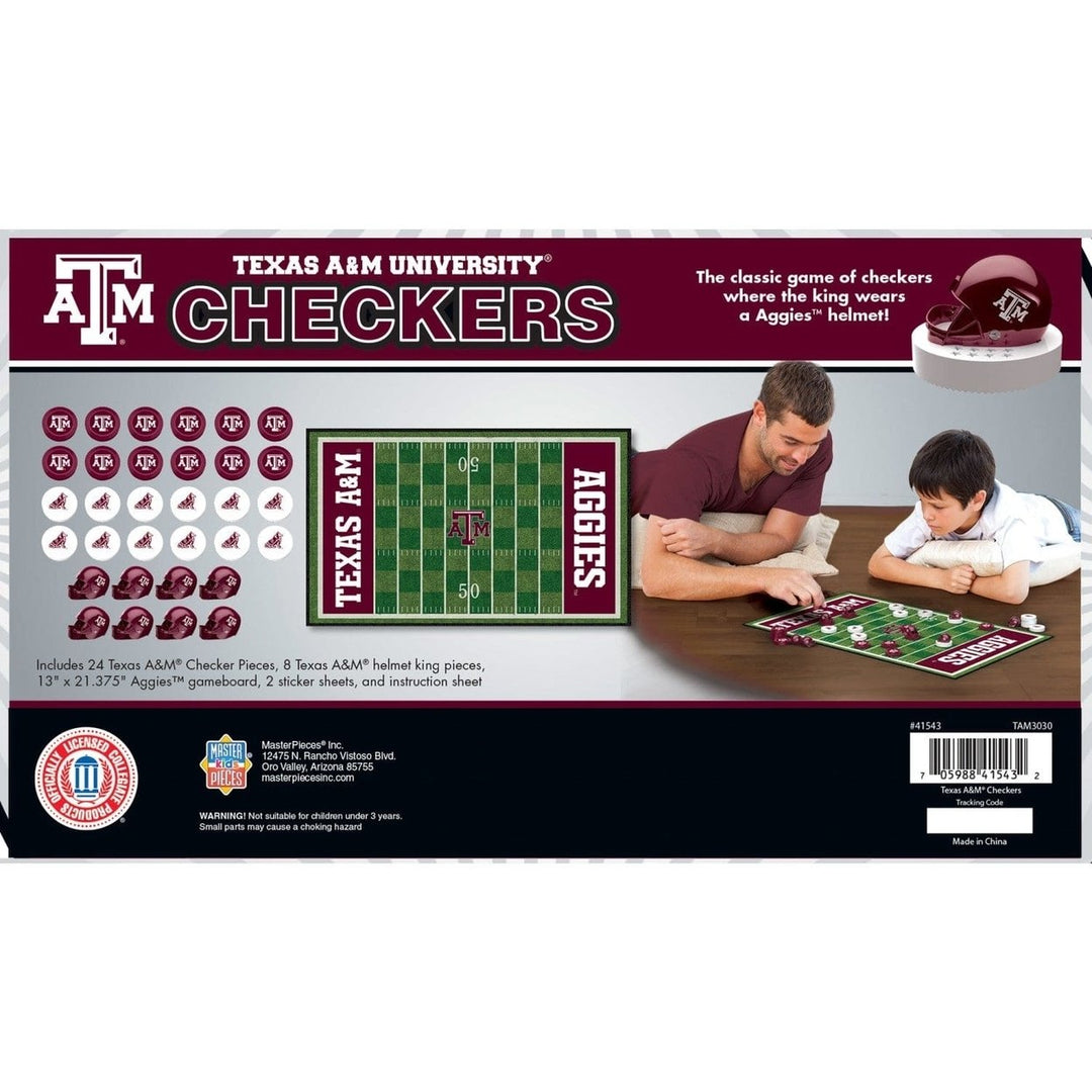 Texas AandM Aggies Checkers Board Game NCAA 24 Pieces Adults Kids 13x21.375 inches Image 3