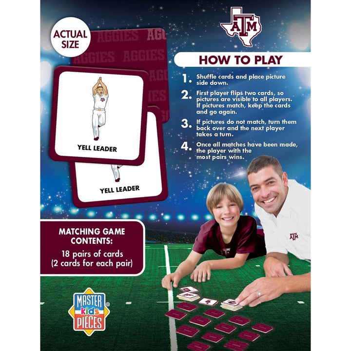 Texas AandM Aggies NCAA Matching Game Fun Family Memory Game with 18 Pairs Image 3