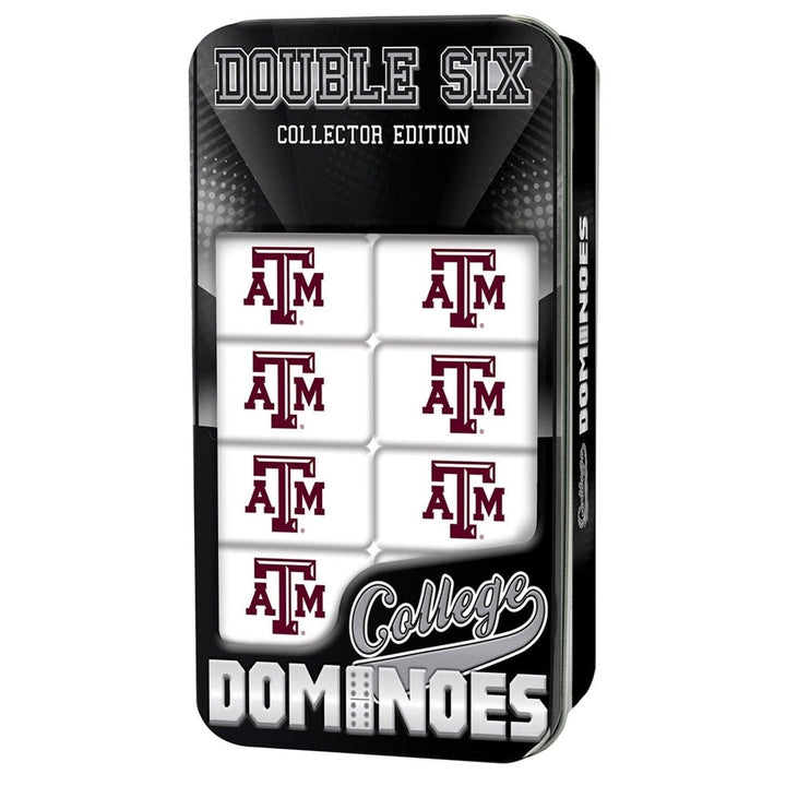 Texas AandM Aggies Dominoes Set Officially Licensed Collectible Tin 28 Pieces Image 1