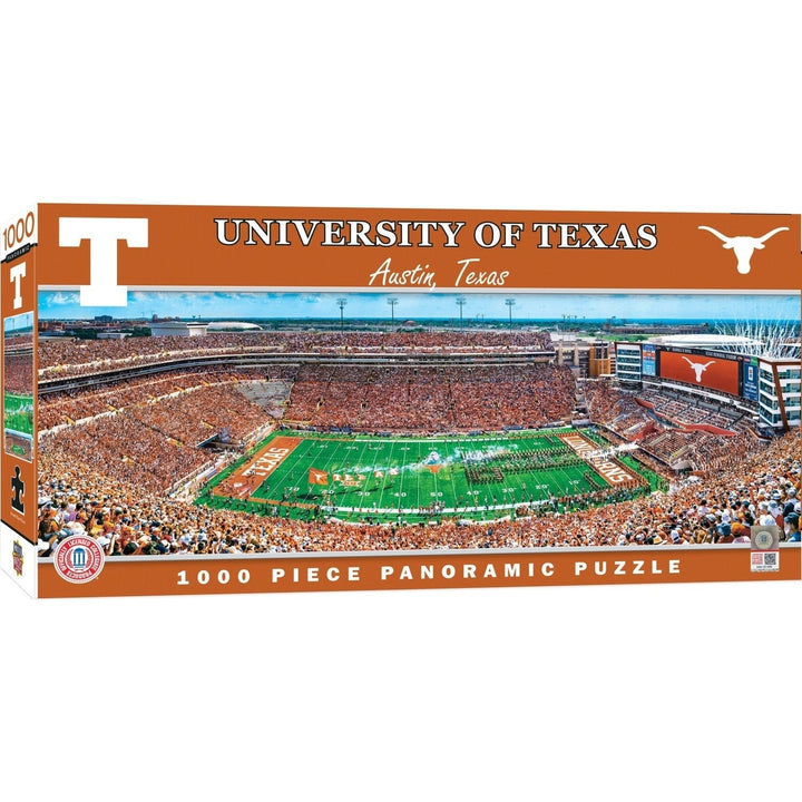 Texas Longhorns 1000 Piece Jigsaw Puzzle 13x39 Panoramic University Stadium Image 1