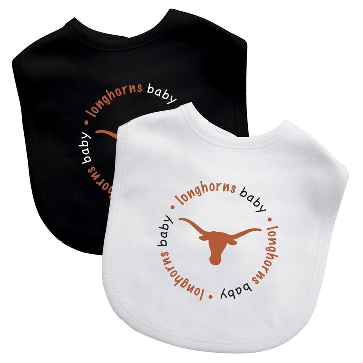 Texas Longhorns Baby Bibs 2-Pack Cotton Embroidered NCAA BabyFanatic Unisex Image 1