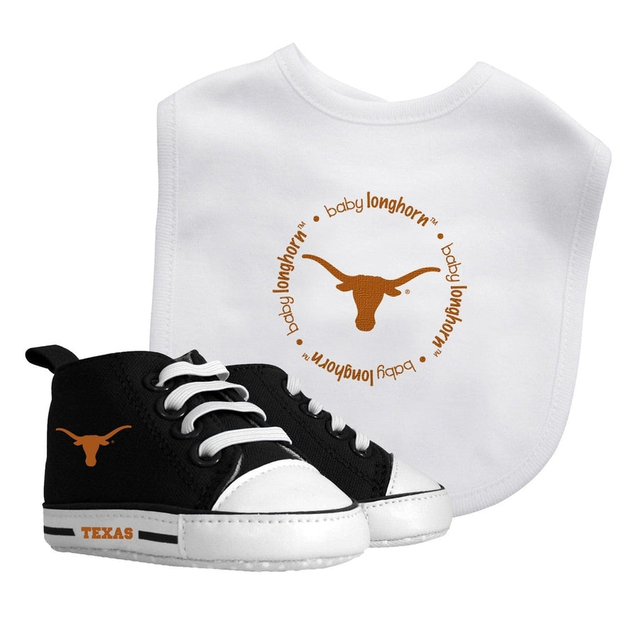 Texas Longhorns Baby Gift Set 2 Piece Bib and Pre-Walker Shoes unisex Cotton Image 1