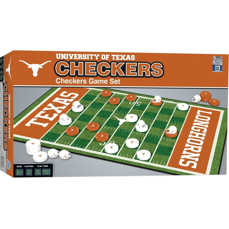 Texas Longhorns Checkers Game NCAA Officially Licensed 24 Pieces 13x21 Board Image 1