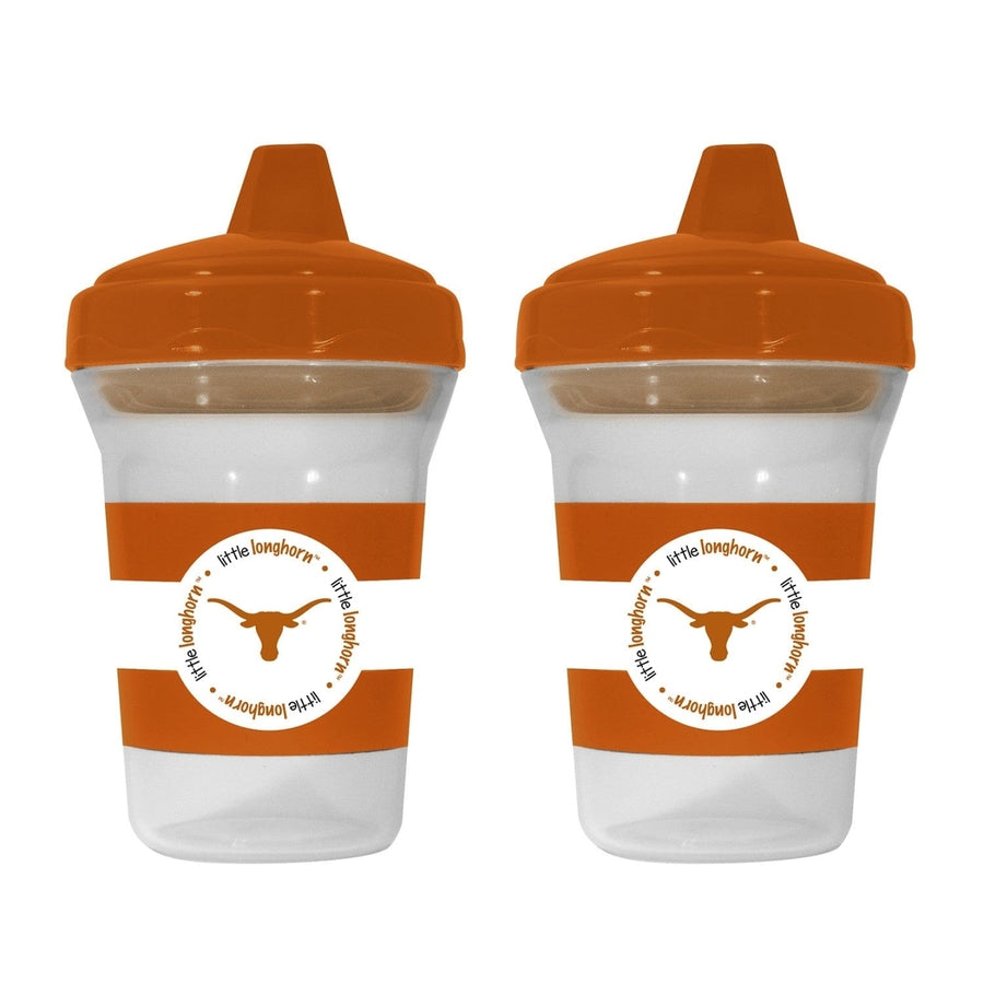 Texas Longhorns Sippy Cup 2-Pack BPA Free Dishwasher Safe 9 oz Toddler Cups Image 1