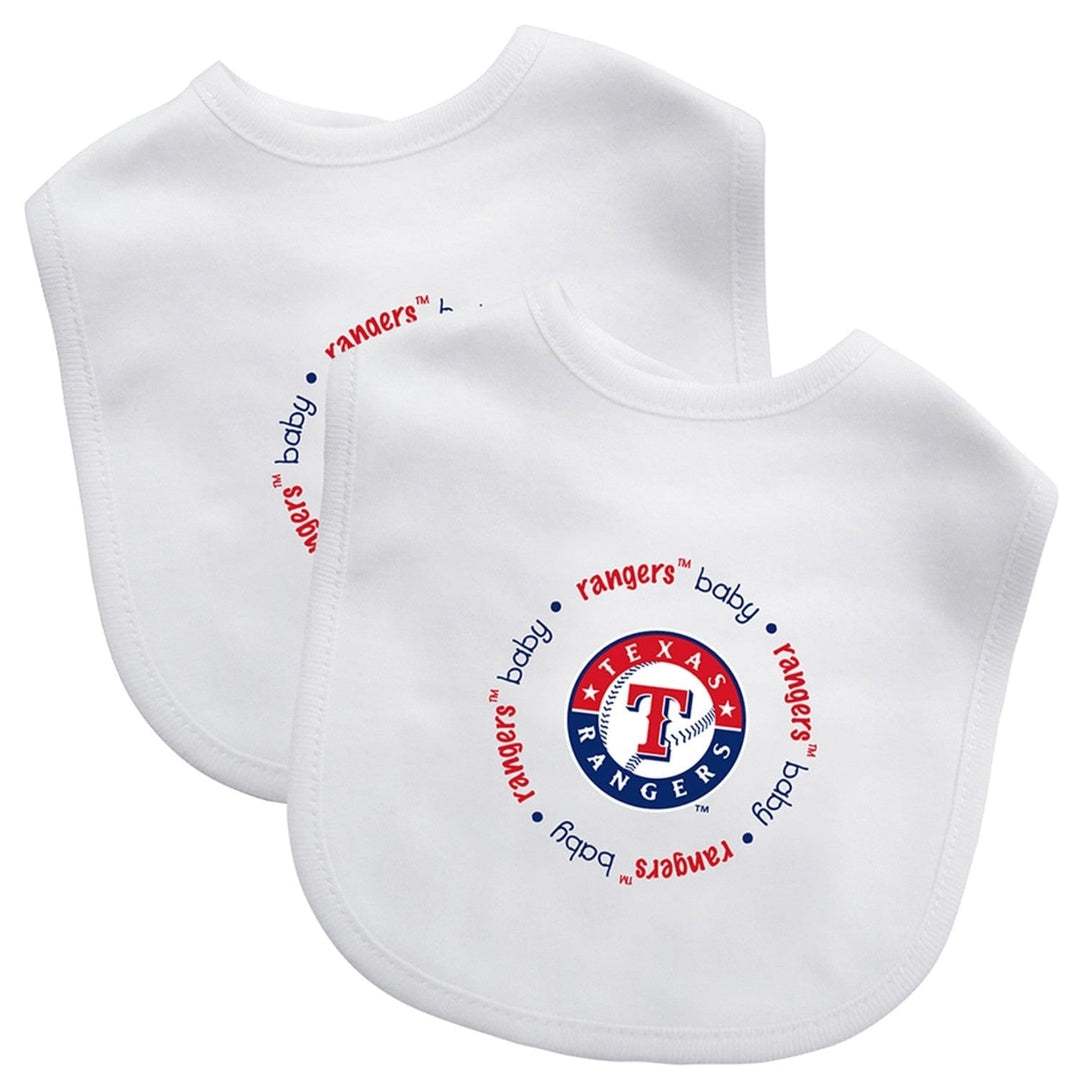 Texas Rangers Baby Bibs 2-Pack 100% Cotton Embroidered Team Logo Unisex Image 1