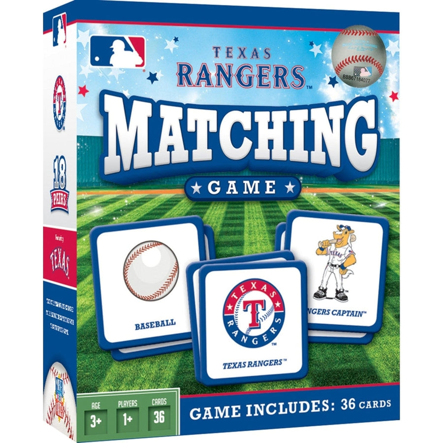 Texas Rangers MLB Matching Game Family Fun Card Game 18 Unique Pairs Image 1