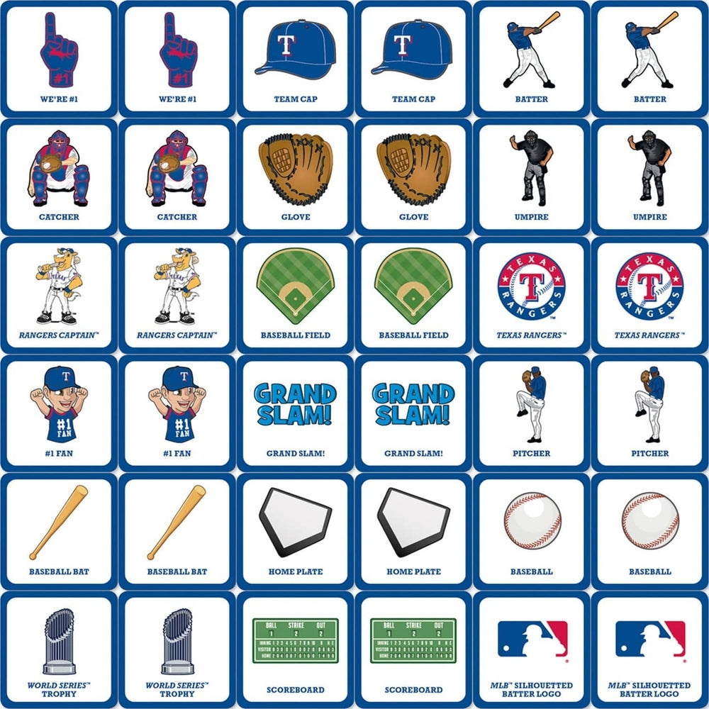 Texas Rangers MLB Matching Game Family Fun Card Game 18 Unique Pairs Image 2