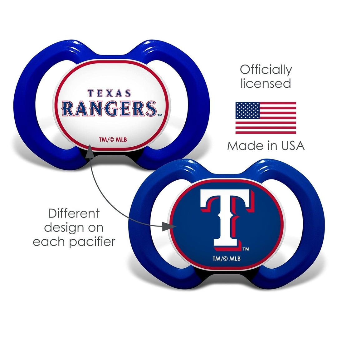 Texas Rangers Pacifier 2-Pack Orthodontic Silicone BPA-Free Infant Safe Image 4