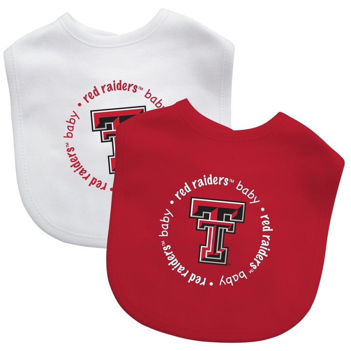 Texas Tech Red Raiders Baby Bibs 2-Pack Cotton Embroidered Team Logo Unisex Image 1