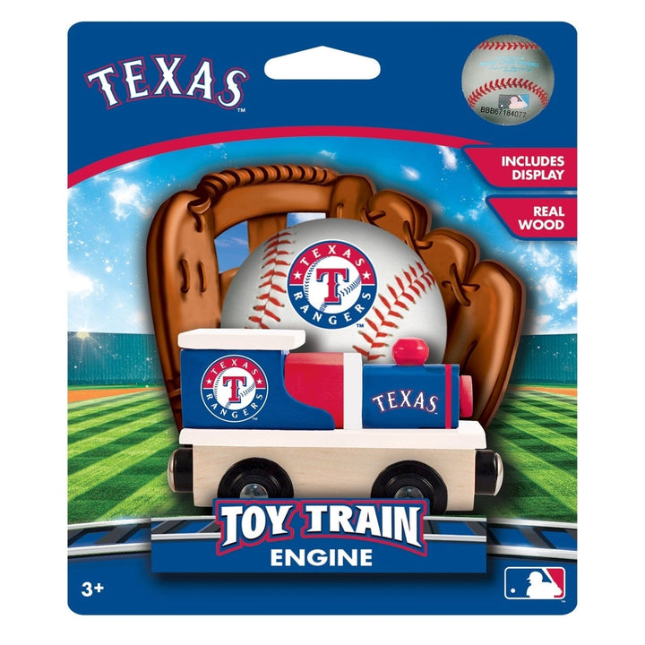 Texas Rangers Wooden Toy Train Engine MLB Officially Licensed Compatible Tracks Image 2