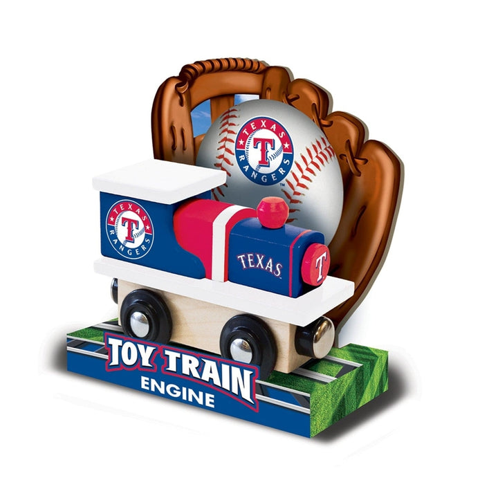 Texas Rangers Wooden Toy Train Engine MLB Officially Licensed Compatible Tracks Image 3