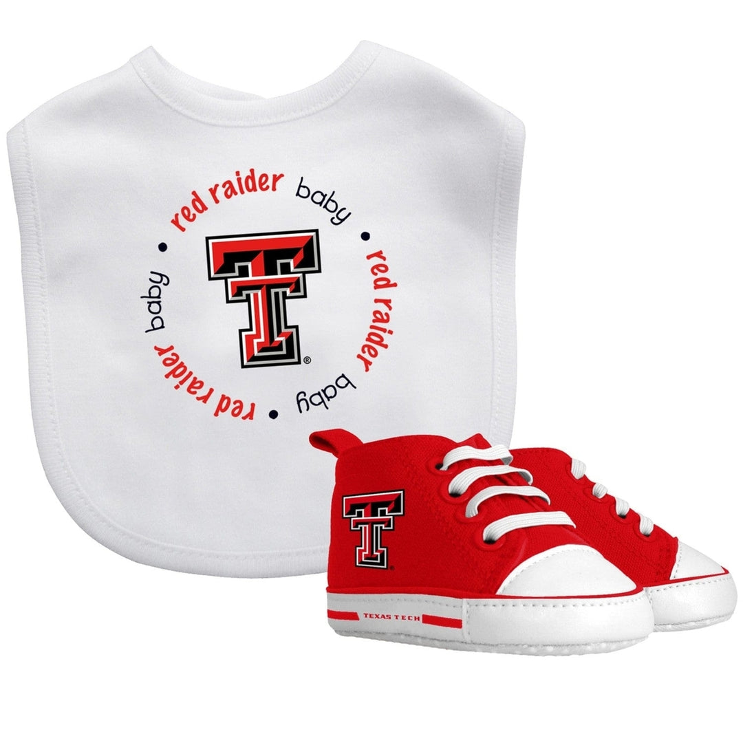 Texas Tech Red Raiders Baby Gift Set 2 Piece Bib and Pre-Walker Shoes Unisex Image 1