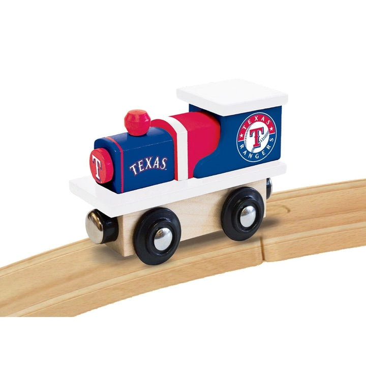 Texas Rangers Wooden Toy Train Engine MLB Officially Licensed Compatible Tracks Image 4