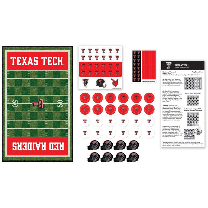 Texas Tech Red Raiders Checkers Game NCAA Licensed 24 Pieces Game Board Image 2