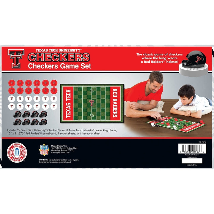 Texas Tech Red Raiders Checkers Game NCAA Licensed 24 Pieces Game Board Image 3