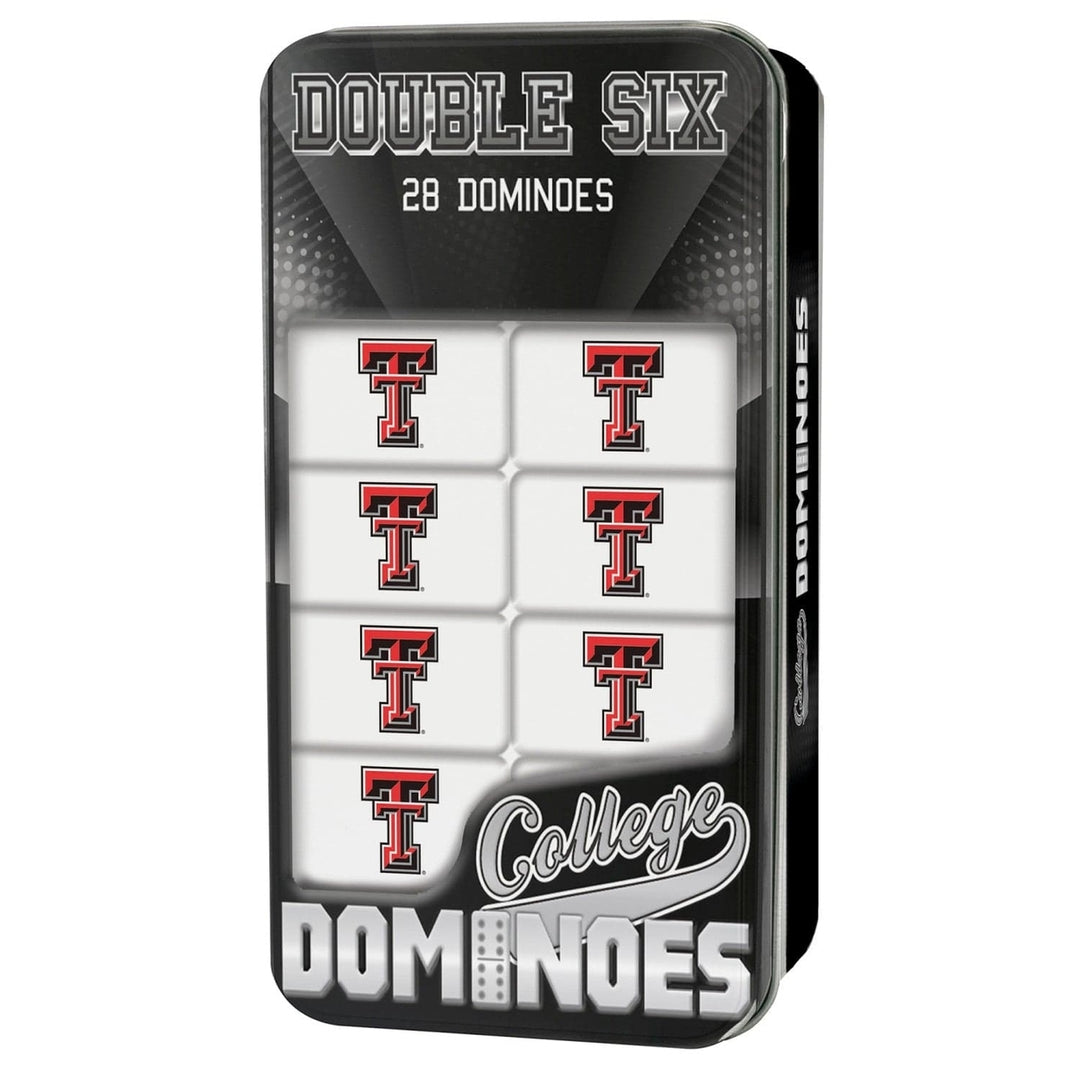 Texas Tech Red Raiders Dominoes Set Double-Sixes Collectible Tin Sports Game Image 1