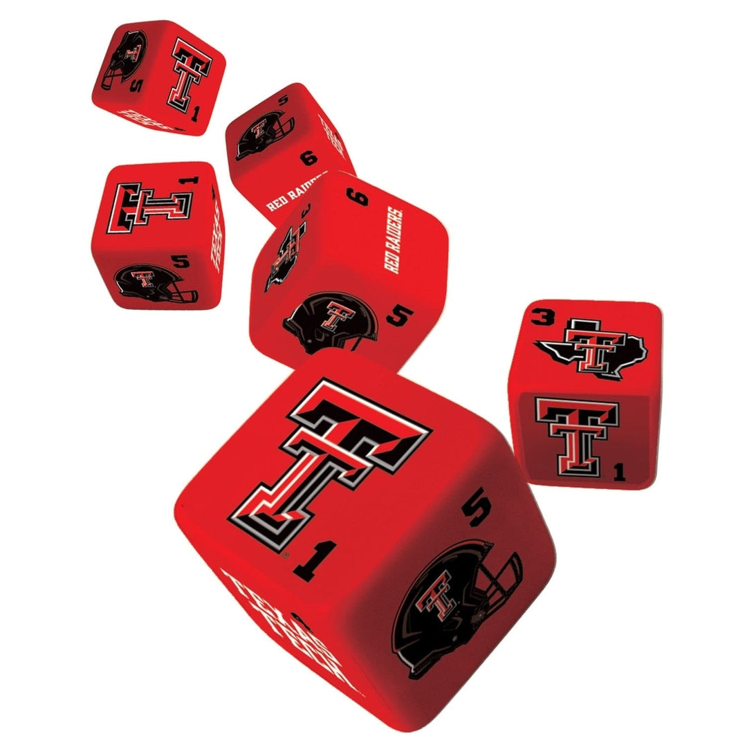 Texas Tech Red Raiders Dice Set 19mm Officially Licensed 6-Piece Gaming Dice Image 2