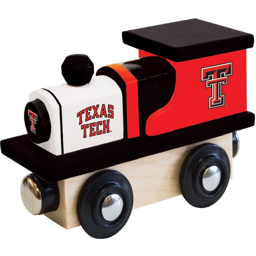 Texas Tech Red Raiders Wooden Toy Train Engine Kids Track Compatible Gift Image 1