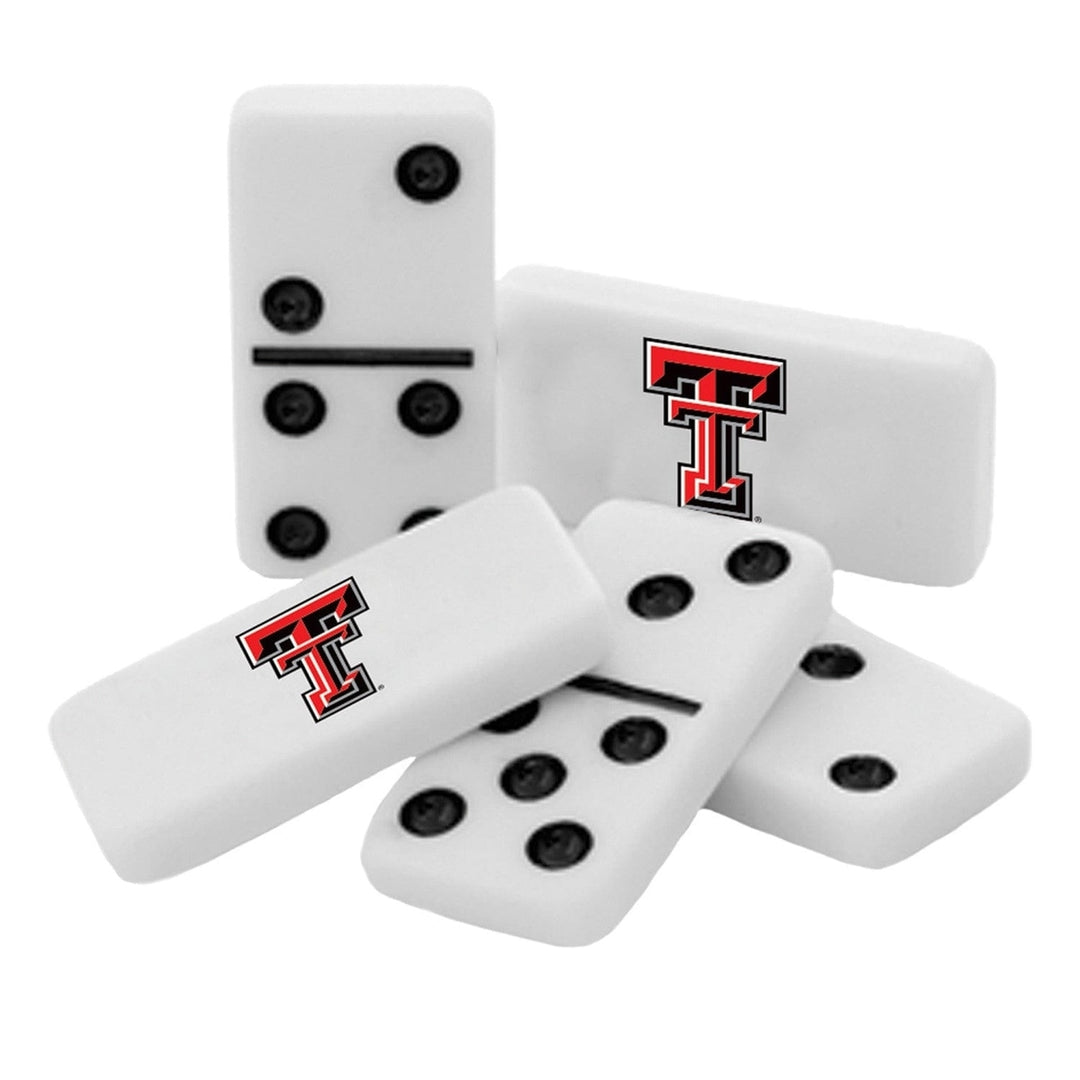 Texas Tech Red Raiders Dominoes Set Double-Sixes Collectible Tin Sports Game Image 2