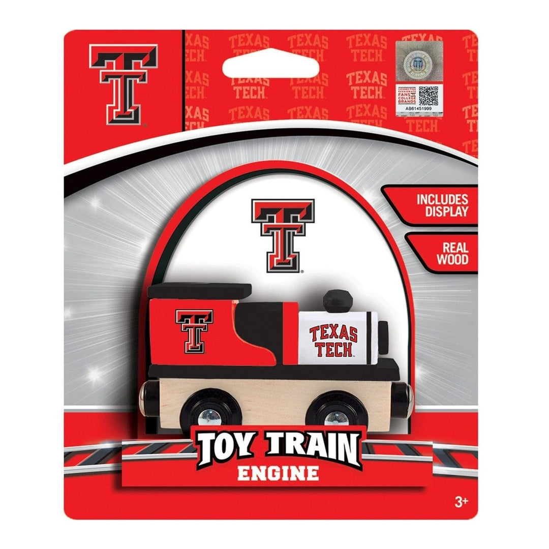 Texas Tech Red Raiders Wooden Toy Train Engine Kids Track Compatible Gift Image 2