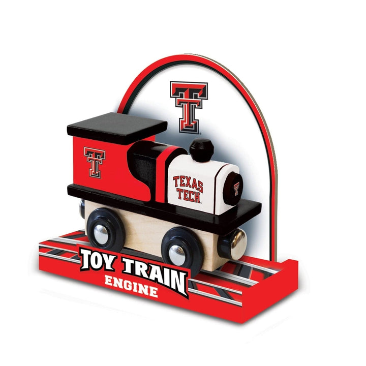 Texas Tech Red Raiders Wooden Toy Train Engine Kids Track Compatible Gift Image 4