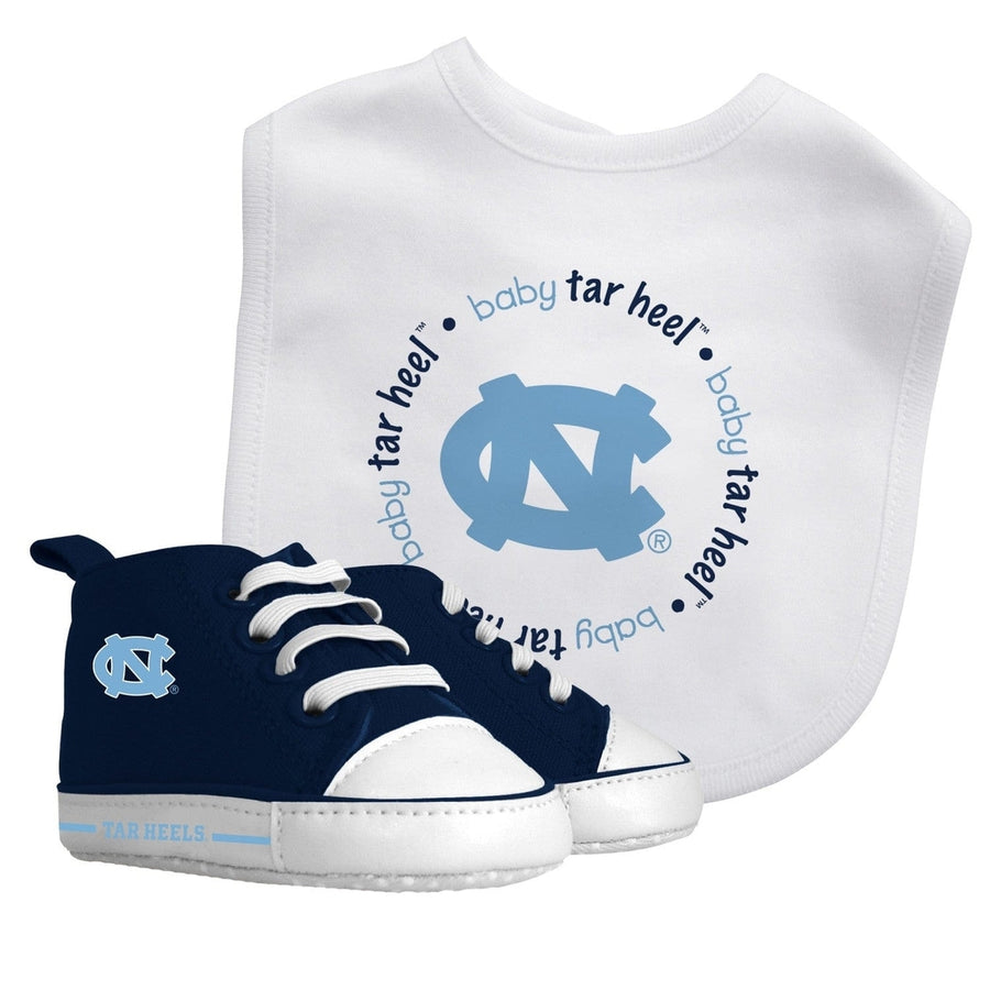 UNC Tar Heels Baby Gift Set Team Bib and Pre-Walker Shoes Unisex Cotton Image 1