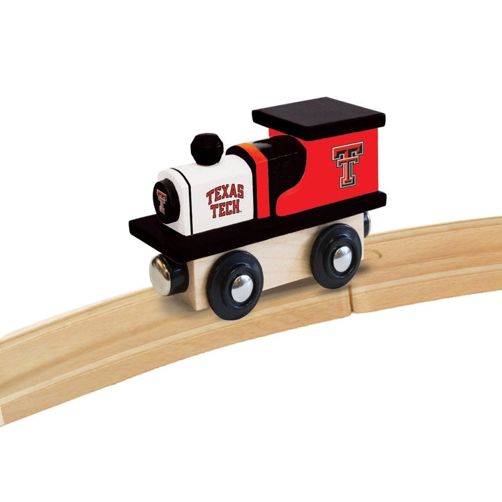 Texas Tech Red Raiders Wooden Toy Train Engine Kids Track Compatible Gift Image 4