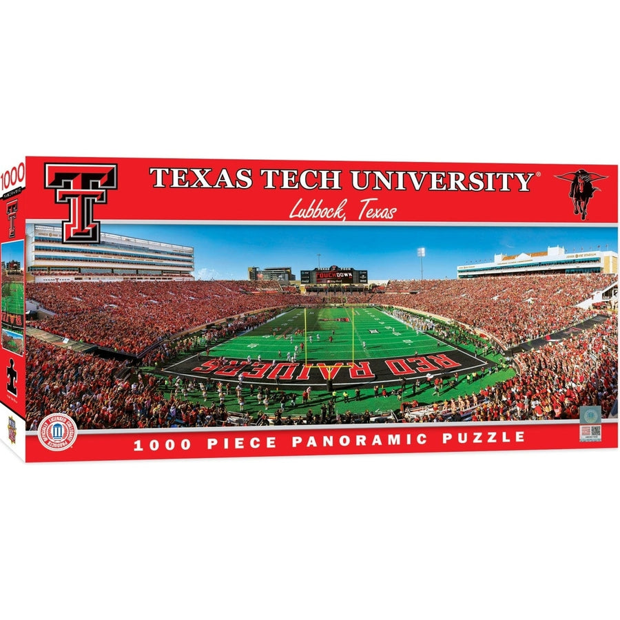 Texas Tech Red Raiders 1000 Piece Panoramic Jigsaw Puzzle NCAA Game Day Scene Image 1