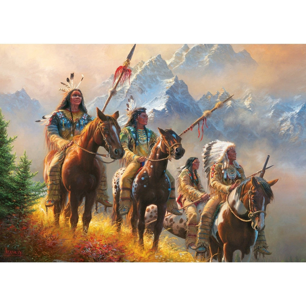 Rise Above 550 Piece Jigsaw Puzzle Tribal Leaders Rocky Mountains Landscape Image 2