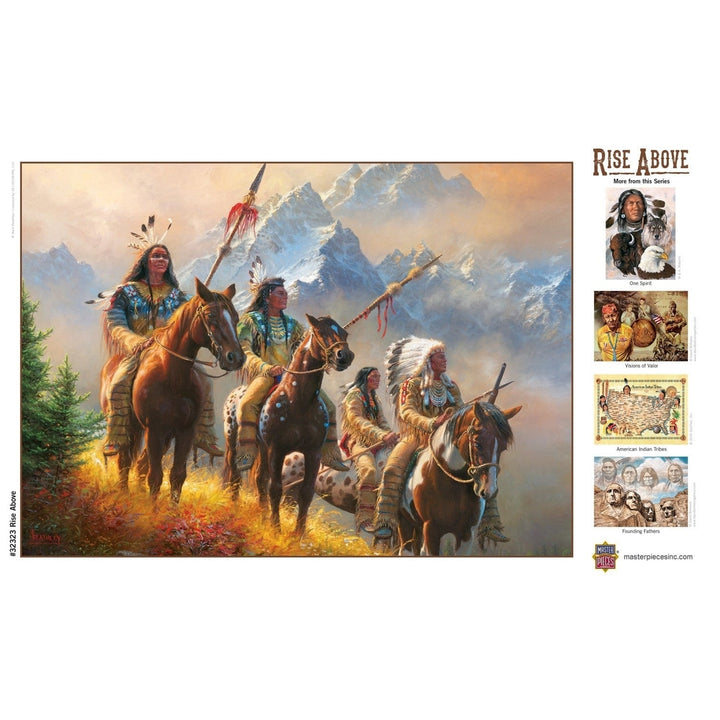 Rise Above 550 Piece Jigsaw Puzzle Tribal Leaders Rocky Mountains Landscape Image 4