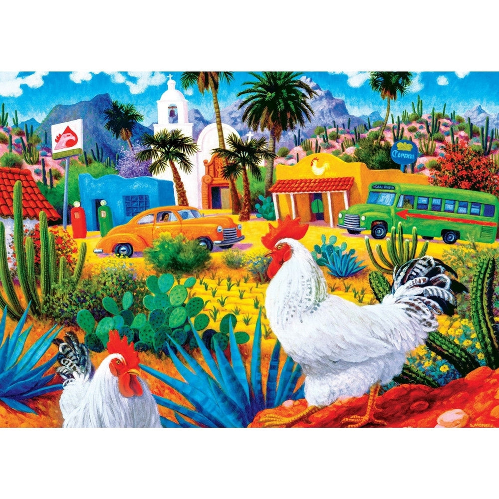 MasterPieces 500 Piece Jigsaw Puzzle Roadsides of the Southwest Gallos Blancos 21x15 Image 2