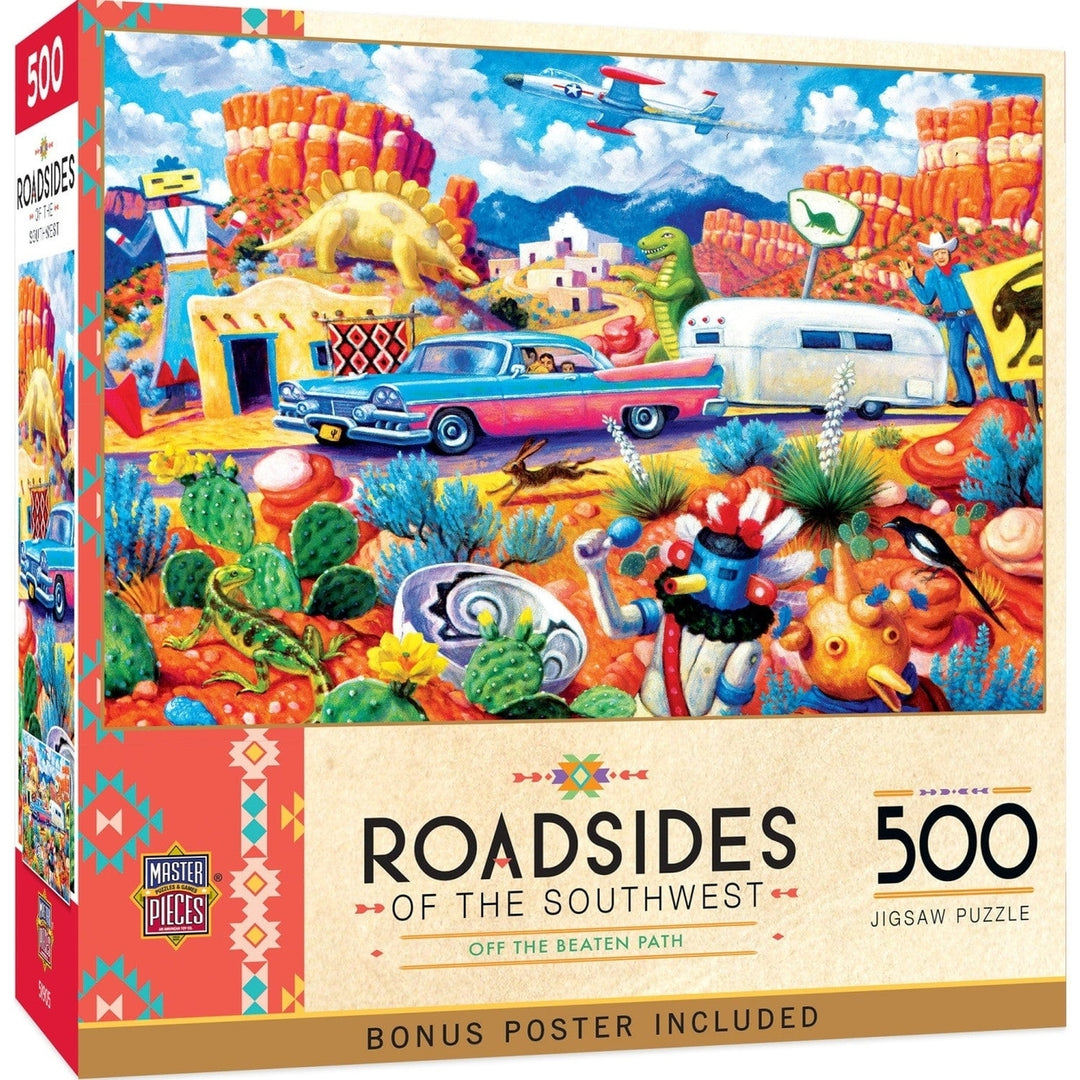 MasterPieces Roadsides of the Southwest 500 Piece Jigsaw Puzzle 15x21 Recycled Material Image 1