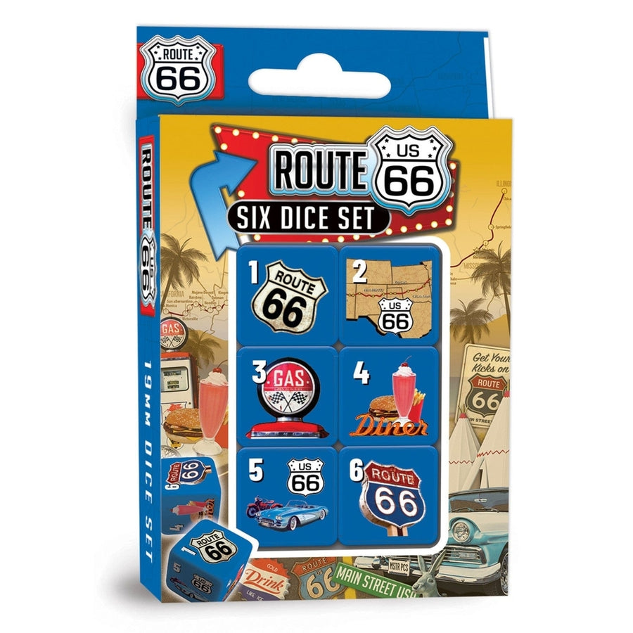 Route 66 - 6 Piece D6 Gaming Dice Set Image 1