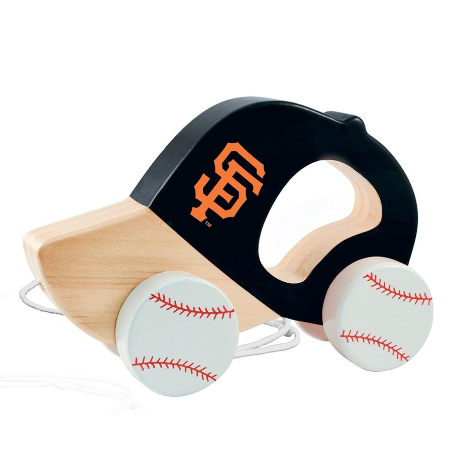 San Francisco Giants Push Pull Baby Toy Wooden Baby Safe Gross Motor Skills Image 1