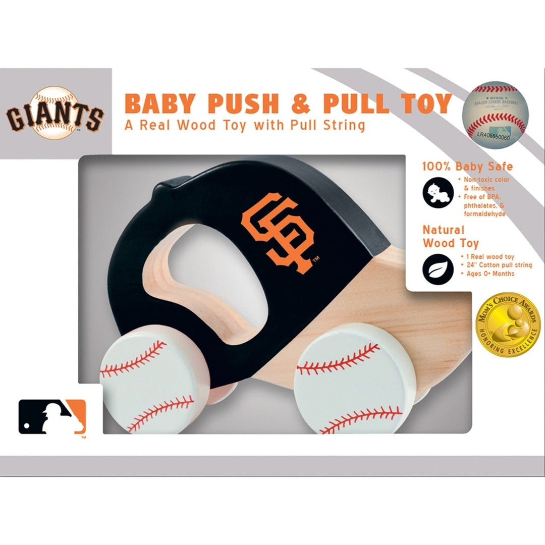 San Francisco Giants Push Pull Baby Toy Wooden Baby Safe Gross Motor Skills Image 2