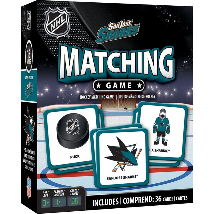 San Jose Sharks NHL Matching Game Family Fun Memory Card Game 18 Pairs Image 1