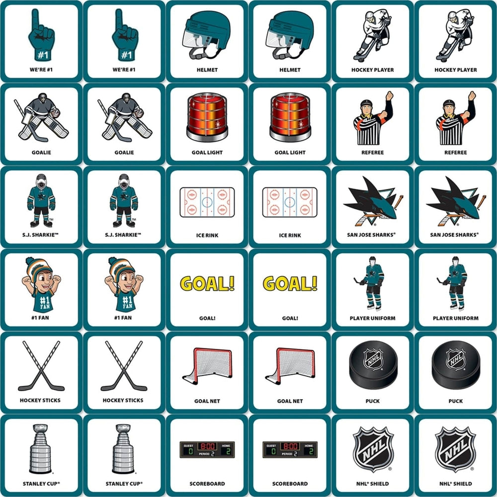 San Jose Sharks NHL Matching Game Family Fun Memory Card Game 18 Pairs Image 2