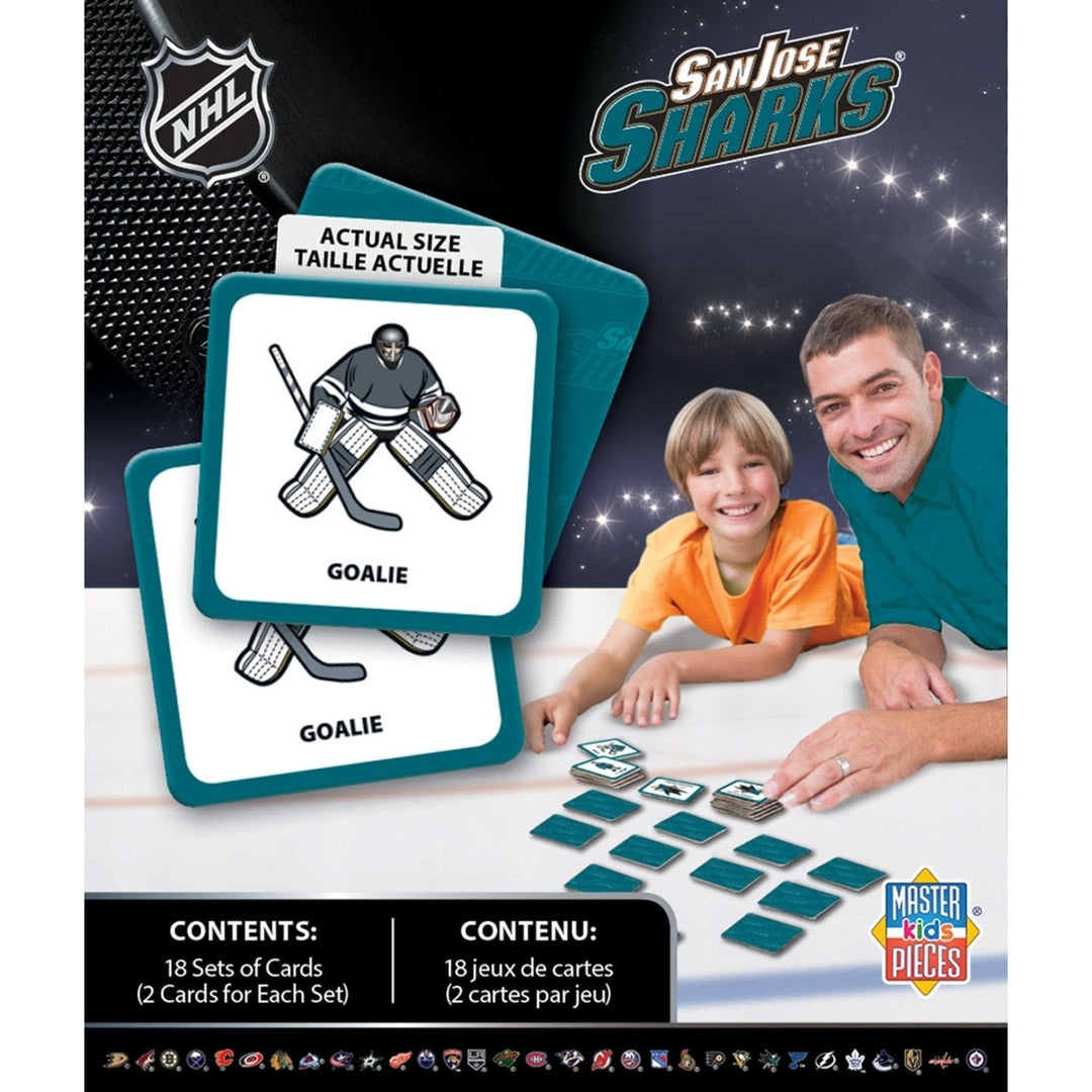 San Jose Sharks NHL Matching Game Family Fun Memory Card Game 18 Pairs Image 3