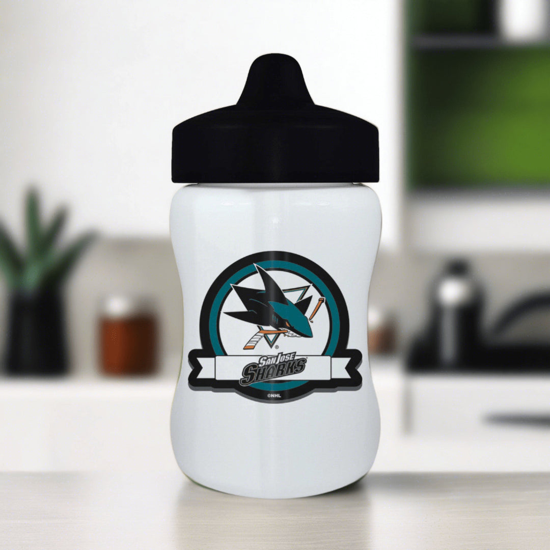 San Jose Sharks Sippy Cup BPA-Free Dishwasher Safe 9oz Toddler Drinkware Image 3