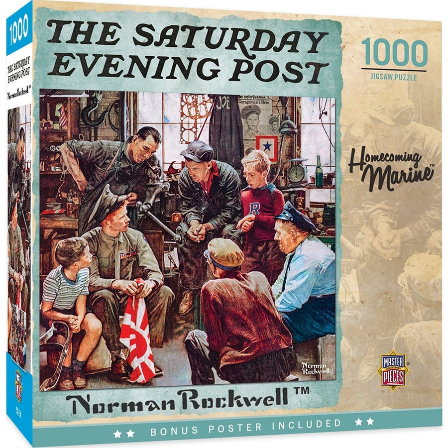 Norman Rockwell Homecoming Marine 1000 Piece Jigsaw Puzzle 25x25 Vintage Art Image 1