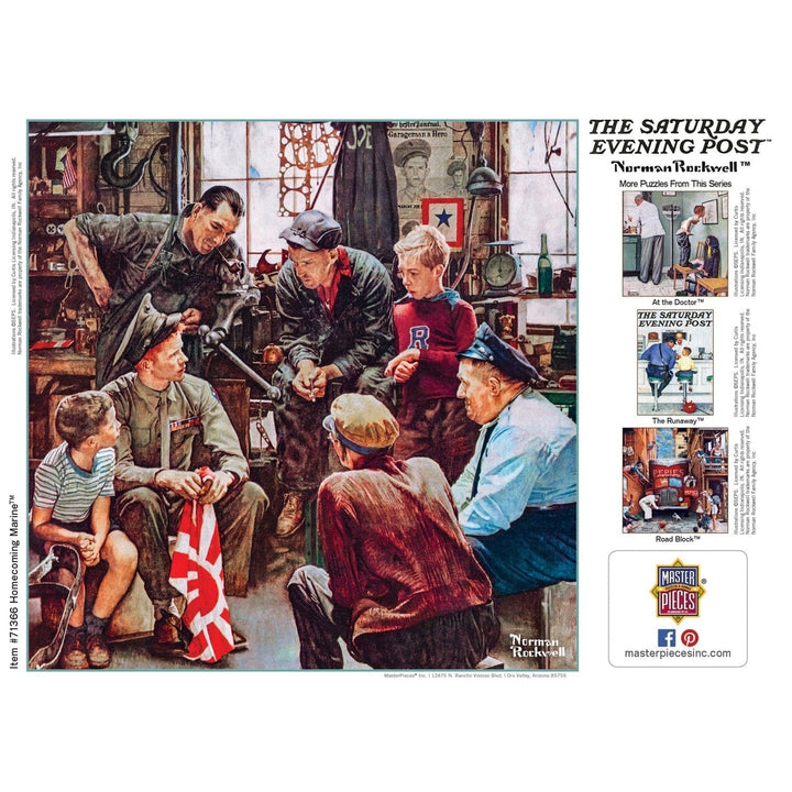 Norman Rockwell Homecoming Marine 1000 Piece Jigsaw Puzzle 25x25 Vintage Art Image 4