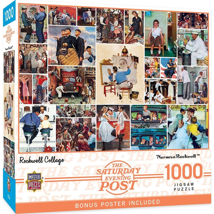 Saturday Evening Post - Rockwell Collage 1000 Piece Jigsaw Puzzle Image 1