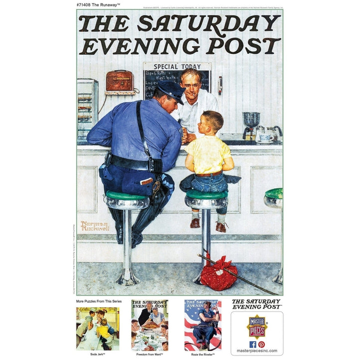 Norman Rockwell Puzzle 1000 Piece The Runaway Saturday Evening Post 19.25x26.75 Image 4