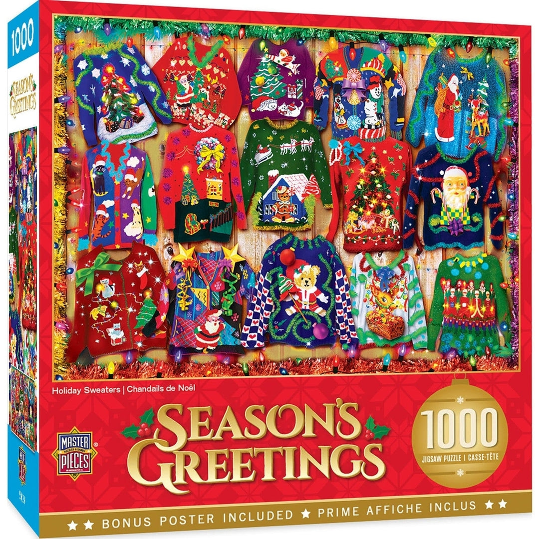 Seasons Greetings - Holiday Sweaters 1000 Piece Jigsaw Puzzle Image 1