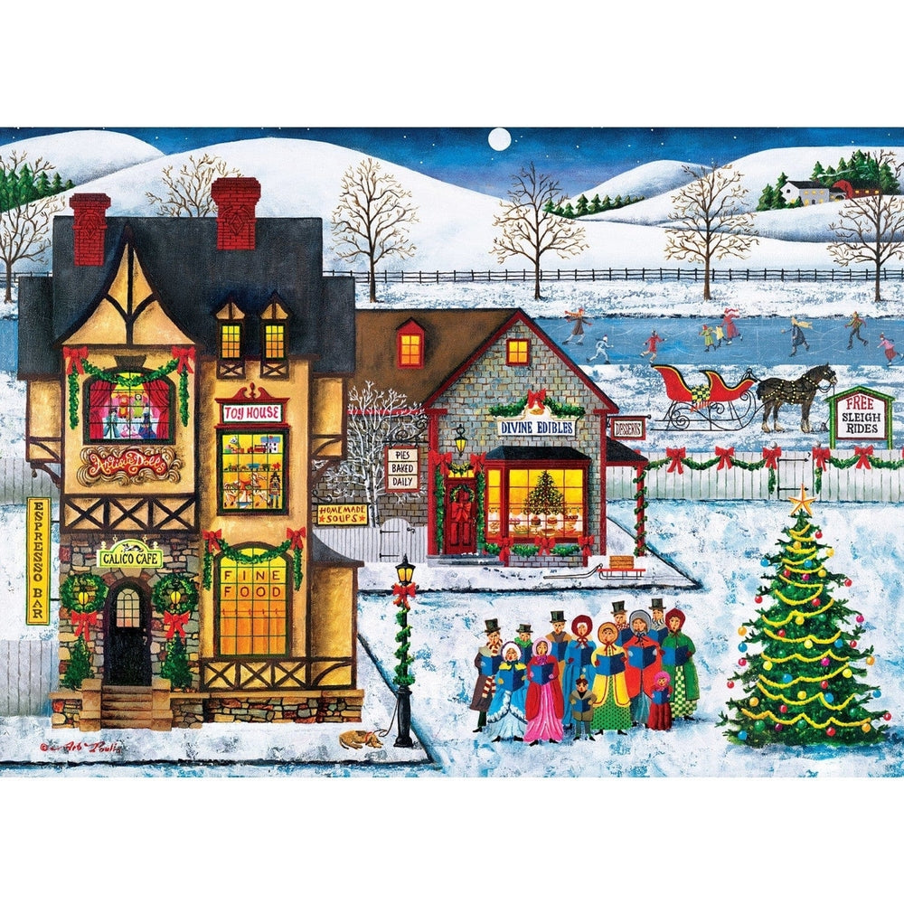 MasterPieces 1000 Piece Jigsaw Puzzle Seasons Greetings Main Street Carolers Image 2